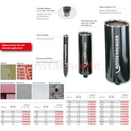 Carota diamantata beton 72 mm